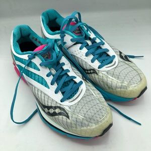 Saucony Cortana 3 Power Grid Sneakers, White/Blue/Pink, Size 10.5